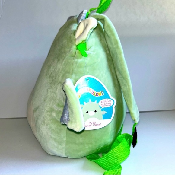 Squishmallow Drew Green Dragon Backpack. BNWT - Picture 3 of 9